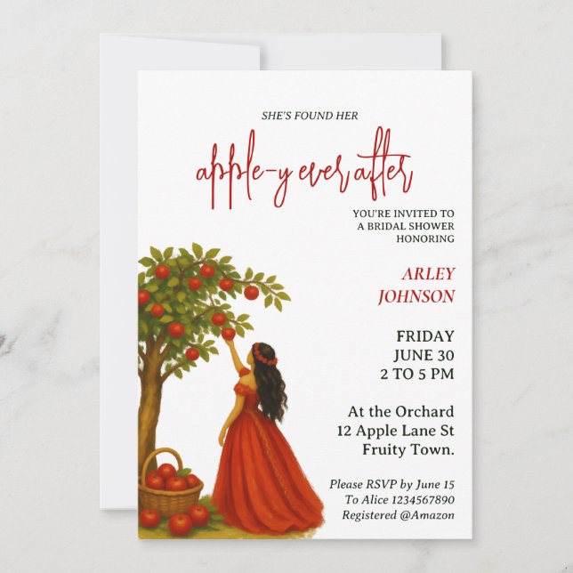 Apple-y ever after Rustic Bridal Shower Invitation (Front)