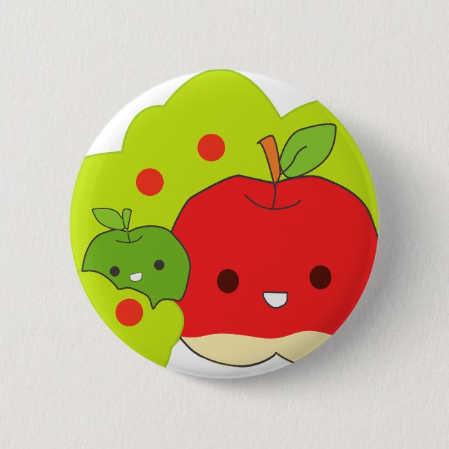 apples 6 cm round badge (Front)