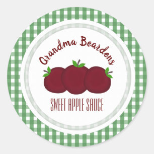 Apples And Checked Personalised Labels