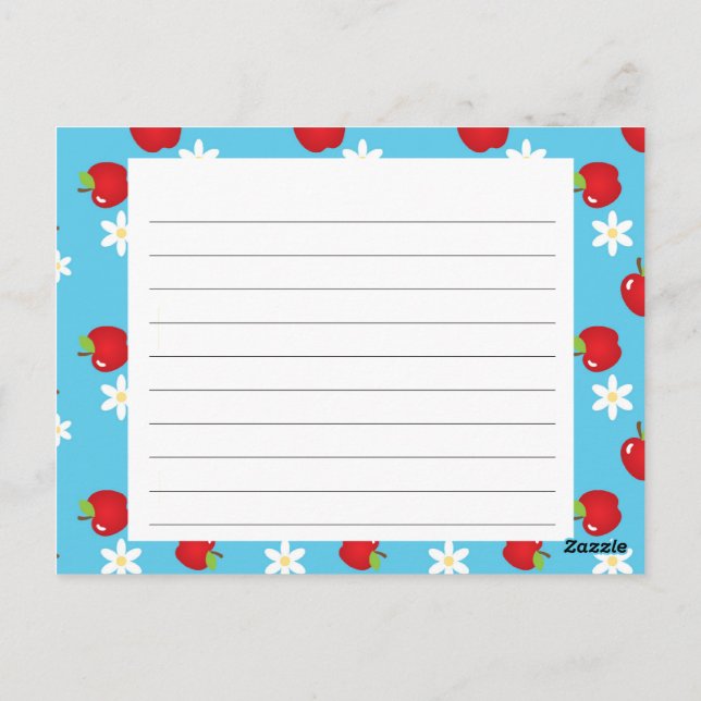 Apples and Daisies Recipe Card (Back)