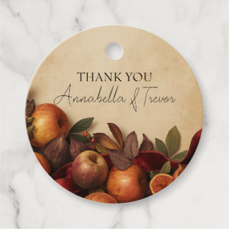 Apples and Figs Rustic Autumn Custom Name Favour Tags