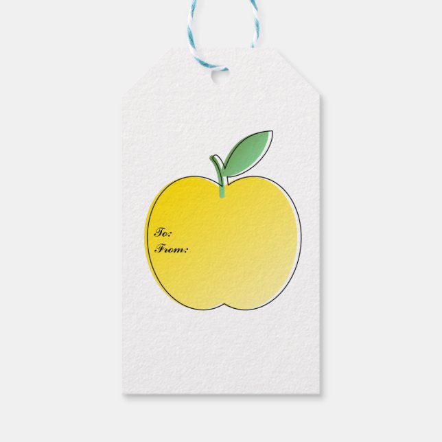 Apples and Leaves Gift Tags (Back)