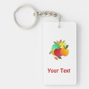 Apples and Leaves Key Ring