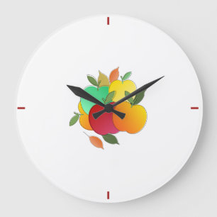 Apples and Leaves Large Clock