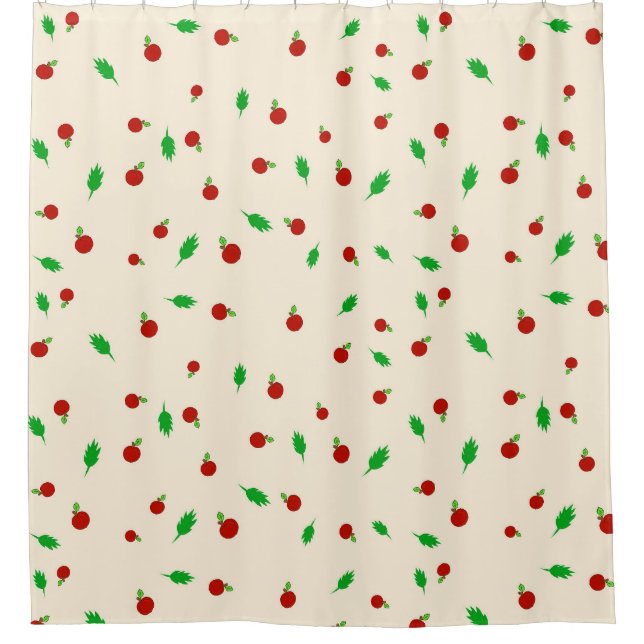 Apples and leaves shower curtain (Front)