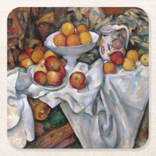Apples and Oranges, Paul Cezanne, 1895-1900 Square Paper Coaster