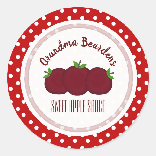 Apples And Polka Dot Personalised Stickers (Front)