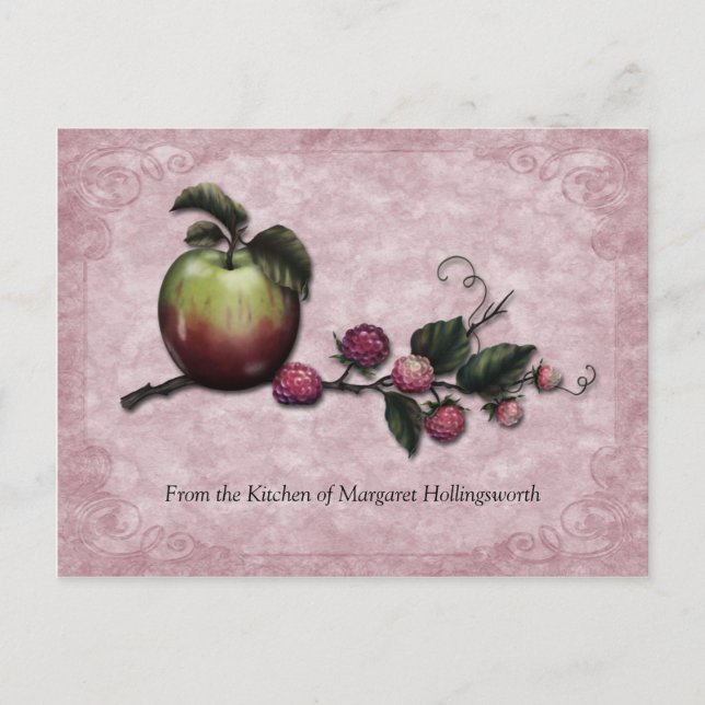 Apples and Raspberries Recipe Cards (Front)