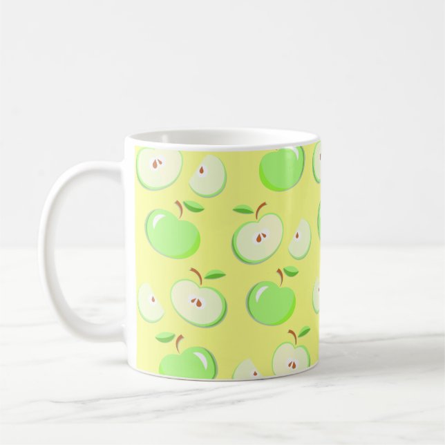 Apples apple pattern vector green coffee mug (Left)