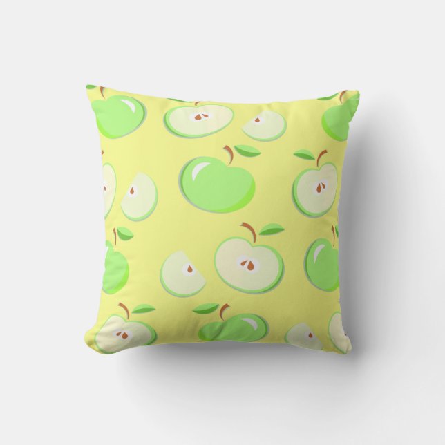 Apples apple pattern vector green cushion (Front)
