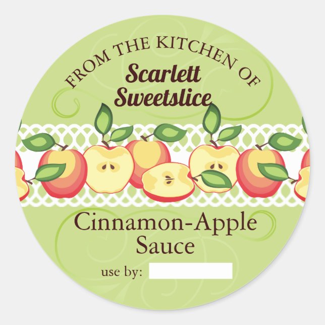 Apples applesauce pie filling fruit canning labels (Front)
