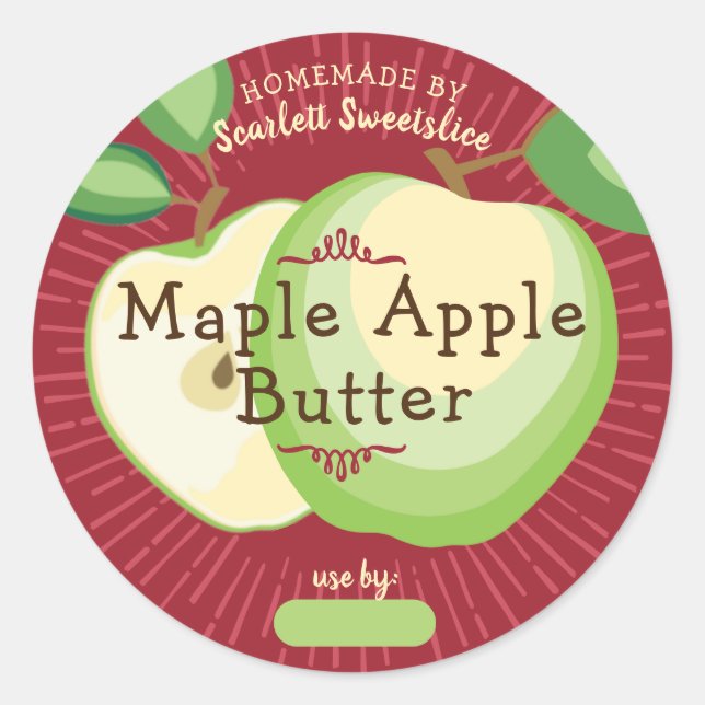 Apples applesauce pie filling fruit canning labels (Front)