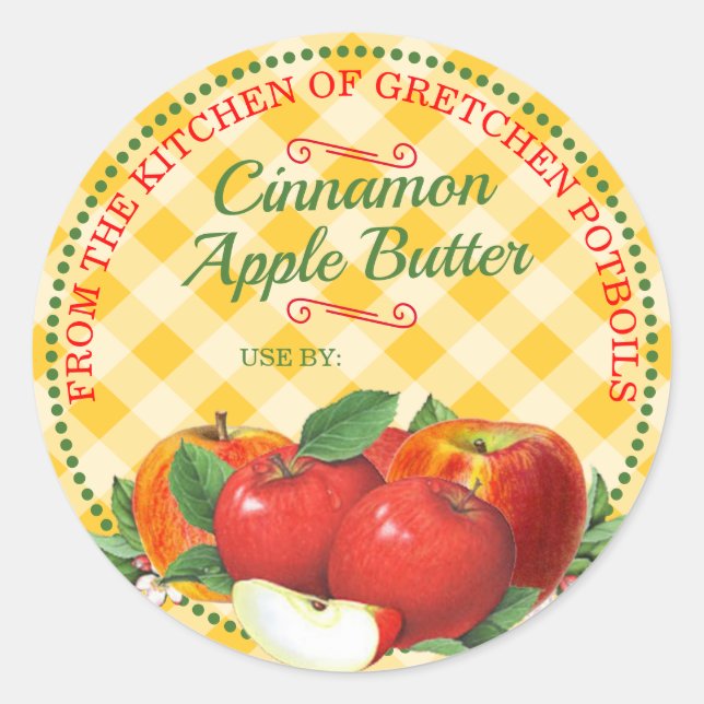 Apples applesauce pie filling fruit canning labels (Front)