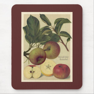 Apples Botanical Vintage German Illustration Mouse Mat