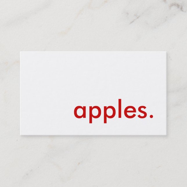 apples. business card (Front)