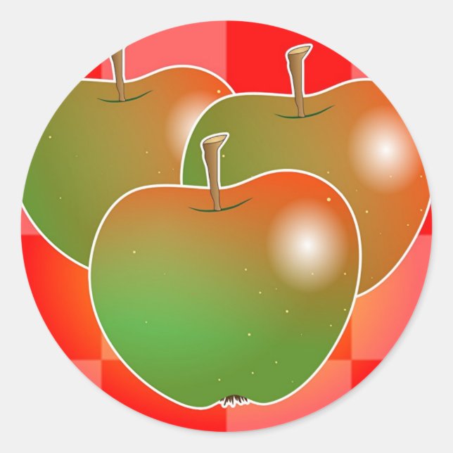 Apples Classic Round Sticker (Front)