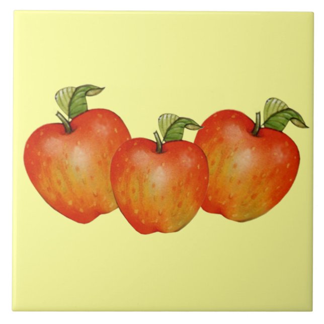 Apples Decorative Accent Tile or Trivet (Front)