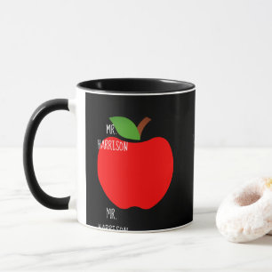 Apples For Teacher Black Mug