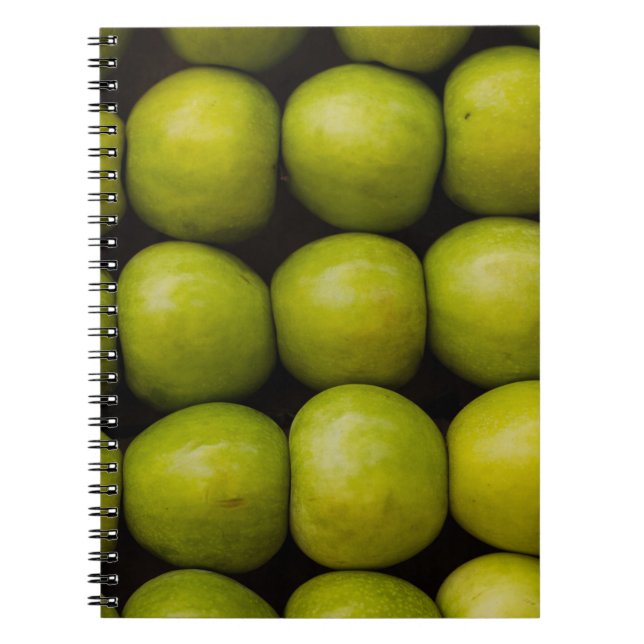 Apples fruits food green apples notebook (Front)
