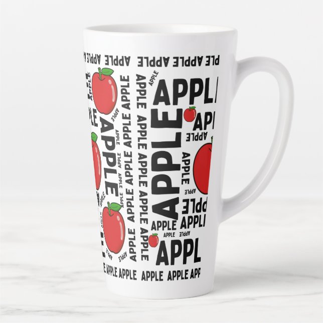 apples Fruits pattern  Latte Mug (Right)