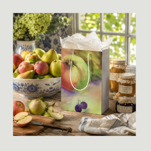 Apples Grapes Gift Wrapping - Fruit Harvest Medium Gift Bag