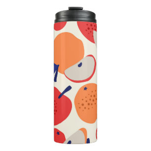 Apples Hand-Drawn: Trendy Vintage Seamless. Thermal Tumbler