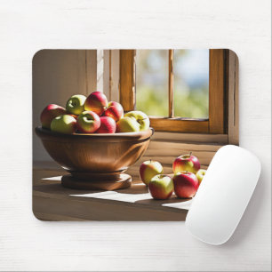 Apples In A Wooden Bowl Mouse Mat