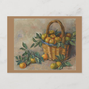  Apples in basket  -Zenaida Serebriakova Holiday Postcard