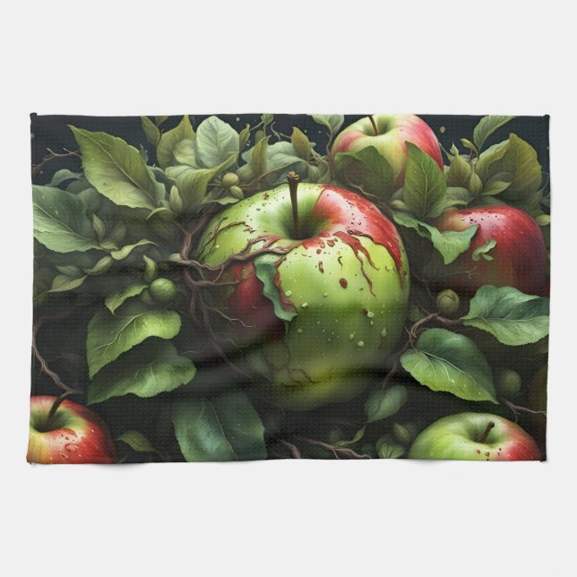 apples in the garden tea towel (Horizontal)