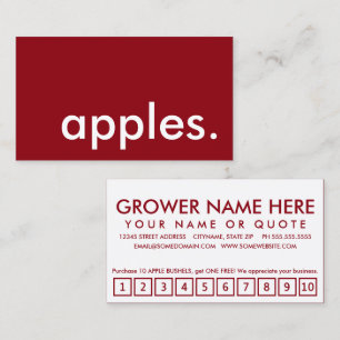 apples. loyalty punch card