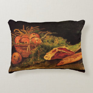 Apples, Meat and a Roll by Vincent van Gogh Decorative Cushion