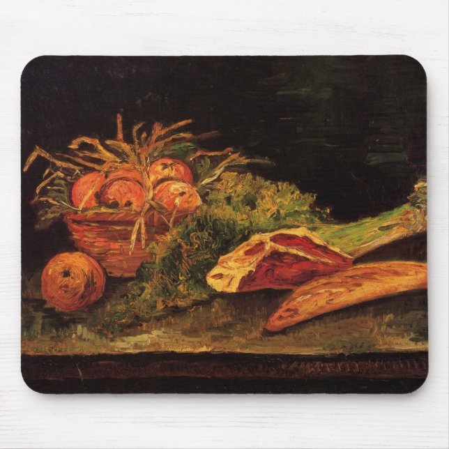 Apples, Meat and a Roll by Vincent van Gogh Mouse Mat (Front)