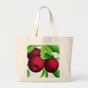 "Apples on a Branch" Large Tote Bag