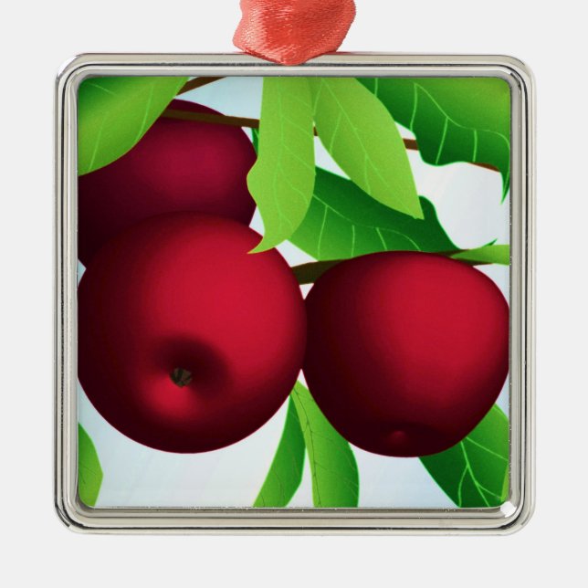 "Apples on a Branch" Metal Tree Decoration (Front)