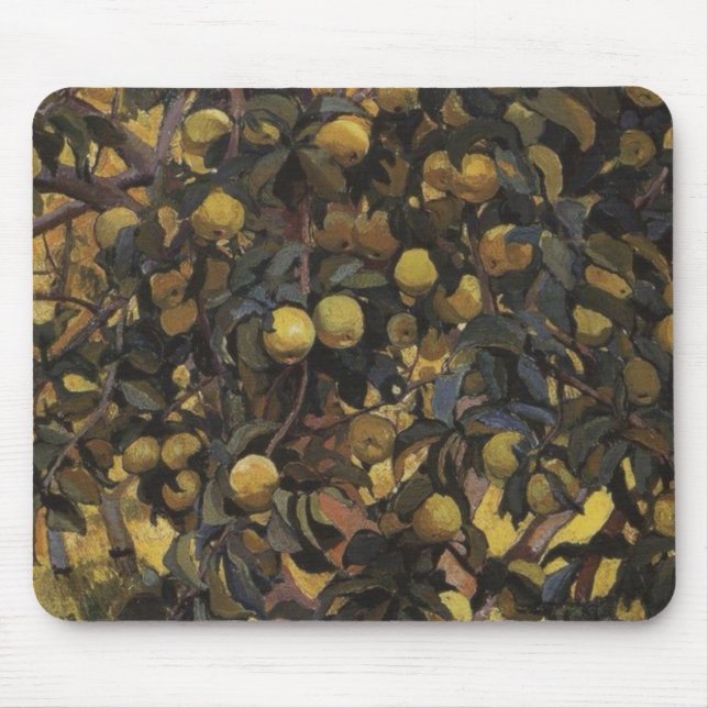Apples on the Branches of Trees (by Serebriakova) Mouse Mat (Front)