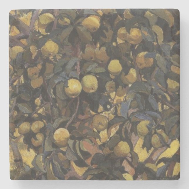 Apples on the Branches of Trees (by Serebriakova) Stone Coaster (Front)