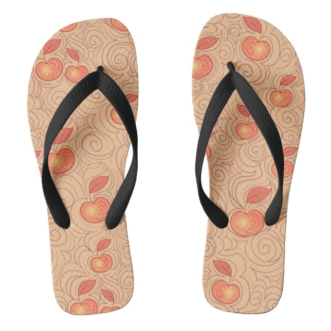 Apples Pattern Flip Flops (Footbed)