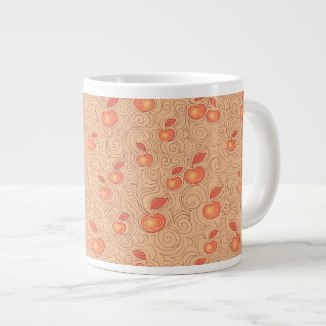 Apples Pattern Large Coffee Mug (Front Right)