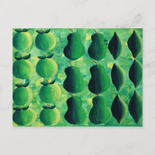 Apples Pears and Limes Painting Postcard