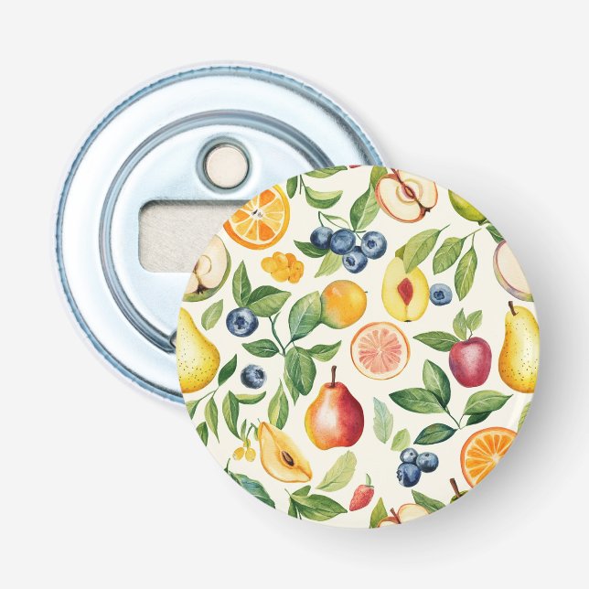 Apples Pears Blueberries Oranges Fruits Bottle Opener (Front)