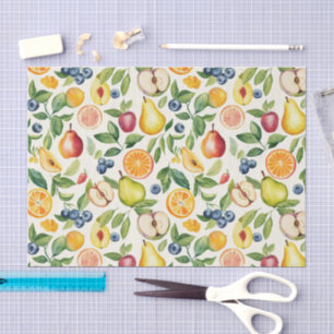 Apples Pears Blueberries Oranges Fruits Tissue Paper