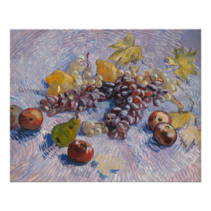 Apples, Pears, Lemons and Grapes   Vintage Artwork Poster