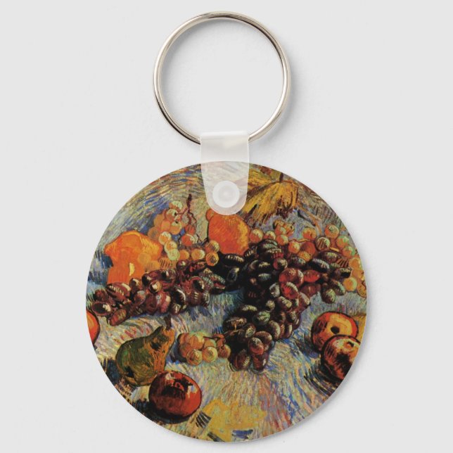 Apples, Pears, Lemons, Grapes by Vincent van Gogh Key Ring (Front)