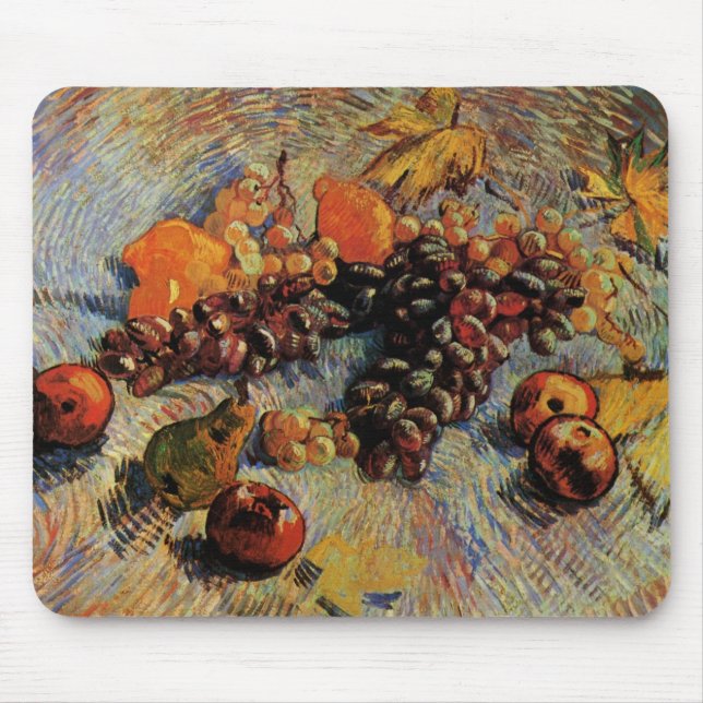 Apples, Pears, Lemons, Grapes by Vincent van Gogh Mouse Mat (Front)