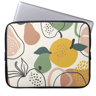 Apples Pears: Vintage Hand-Drawn Pattern. Laptop Sleeve