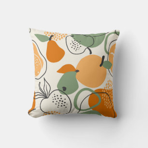Apples, pears: vintage seamless pattern. cushion