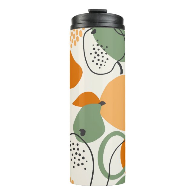 Apples, pears: vintage seamless pattern. thermal tumbler (Front)