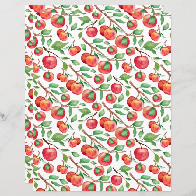 Apples Scrapbook Paper (Front/Back)