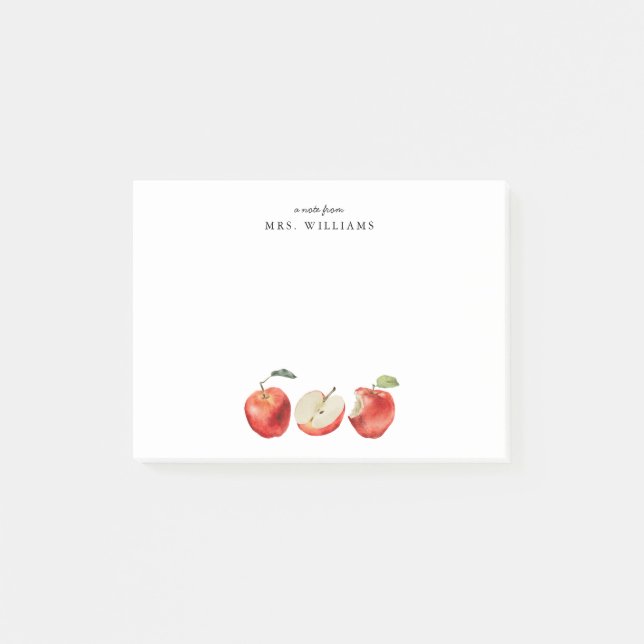 Apples Teacher Name Post-it Notes (Front)