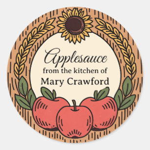 Applesauce or Apples Canning Labels Personalised  